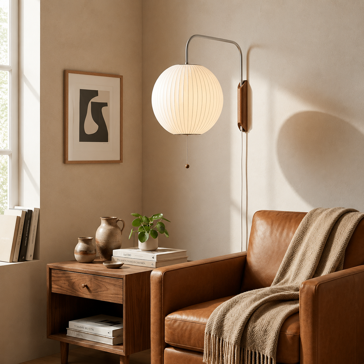 Sculptural Silk Wall Light – Soft Ambient Lighting