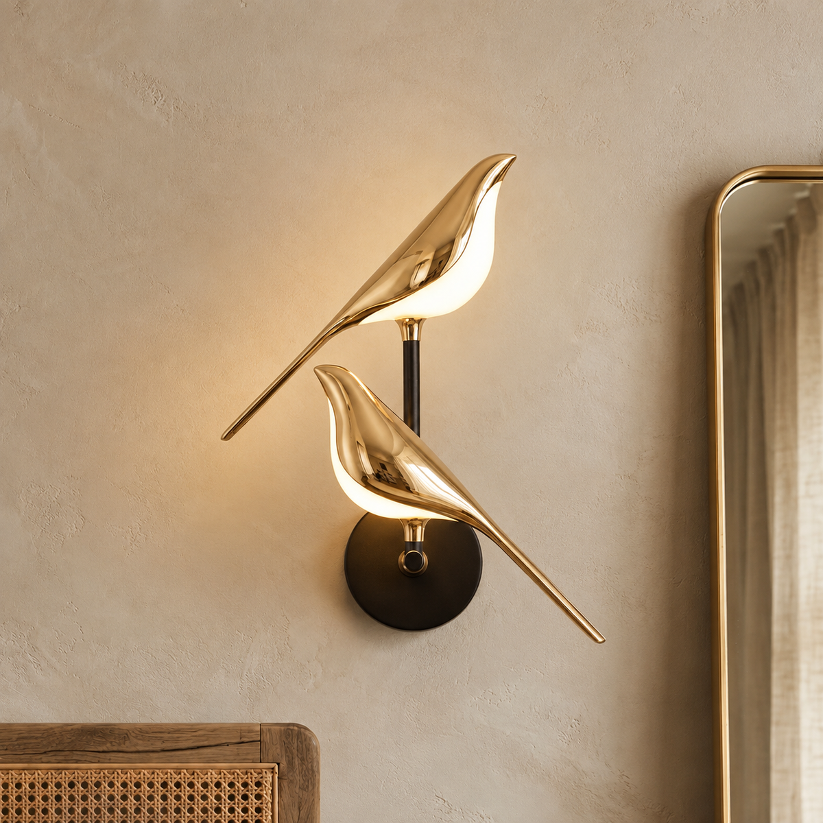 Gold Bird Wall Light – Sculptural LED Wall Lighting