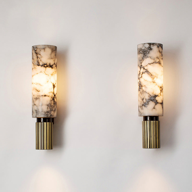 Copper Stone Wall Light – Elegant Marble and Copper Lighting