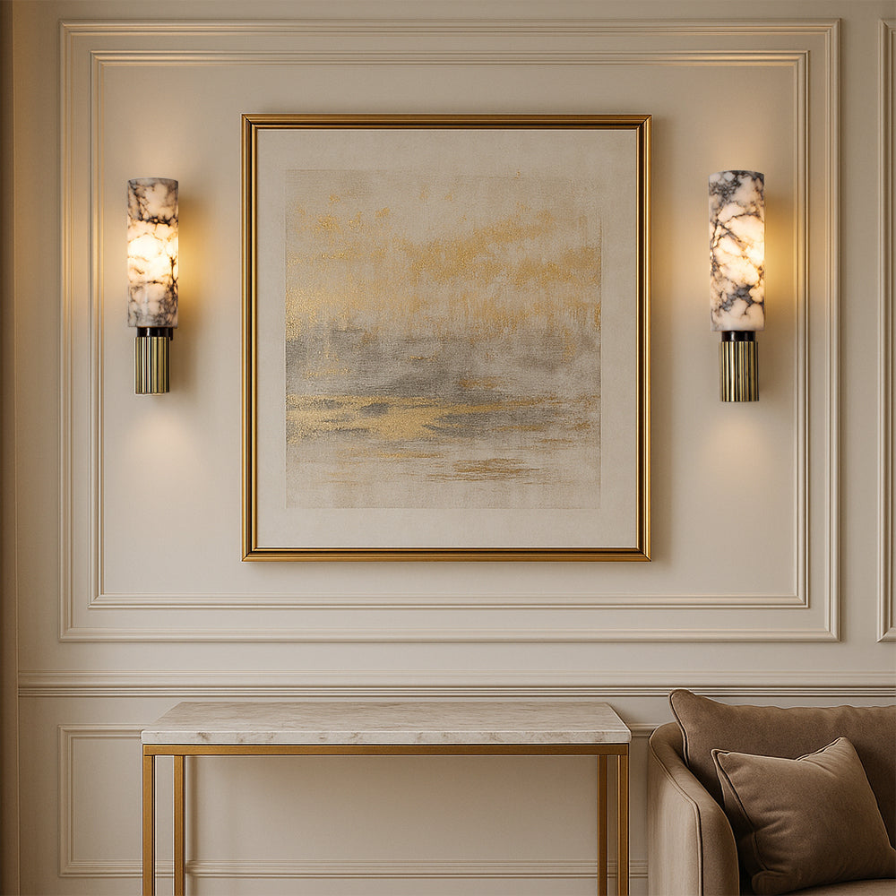 Copper Stone Wall Light – Elegant Marble and Copper Lighting