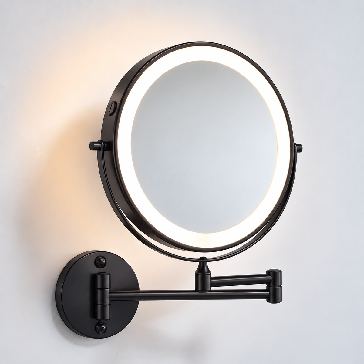 Round LED Vanity Mirror Wall Light – Adjustable Bathroom Lighting