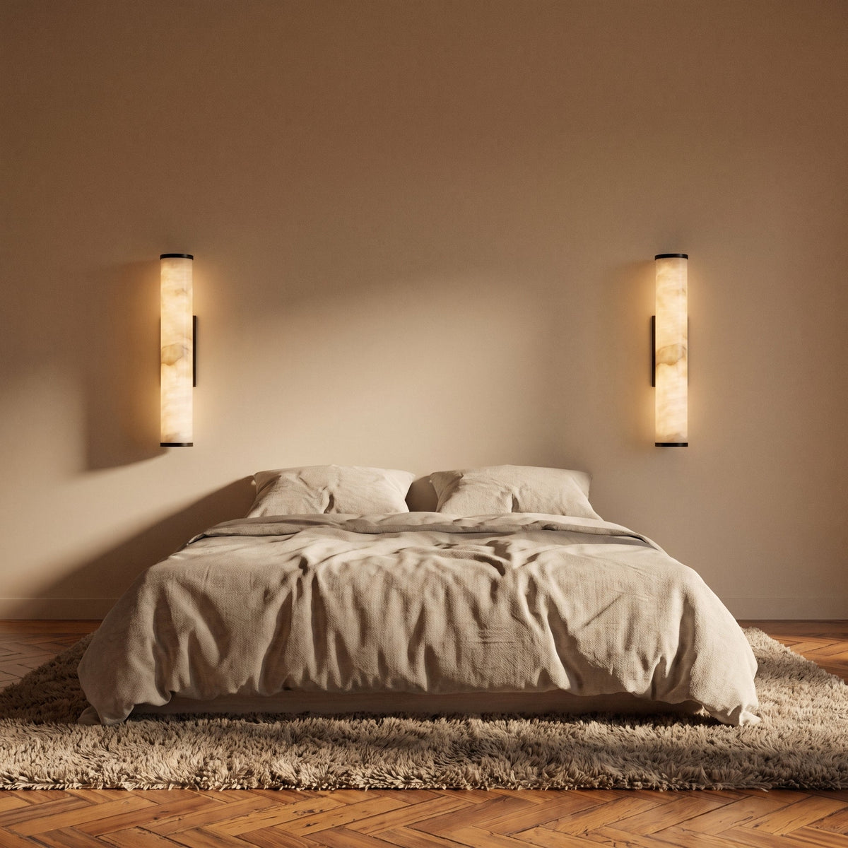 Cylindrical Marble Wall Light – Minimalist LED Lighting