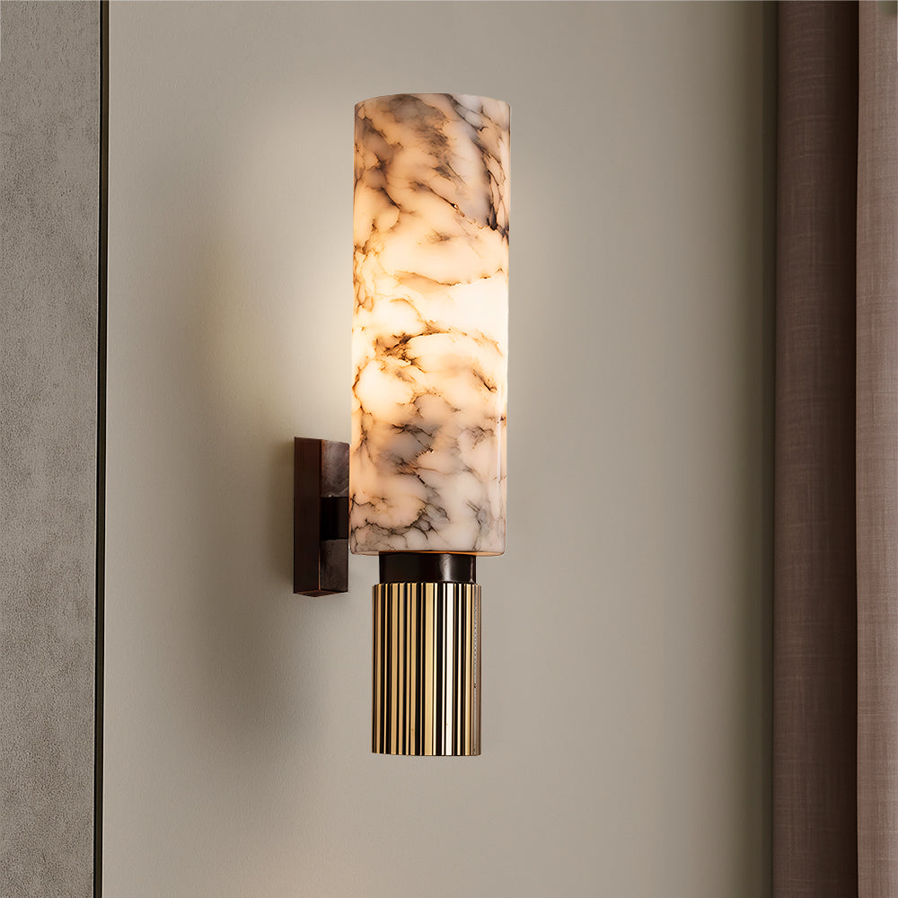 Copper Stone Wall Light – Elegant Marble and Copper Lighting