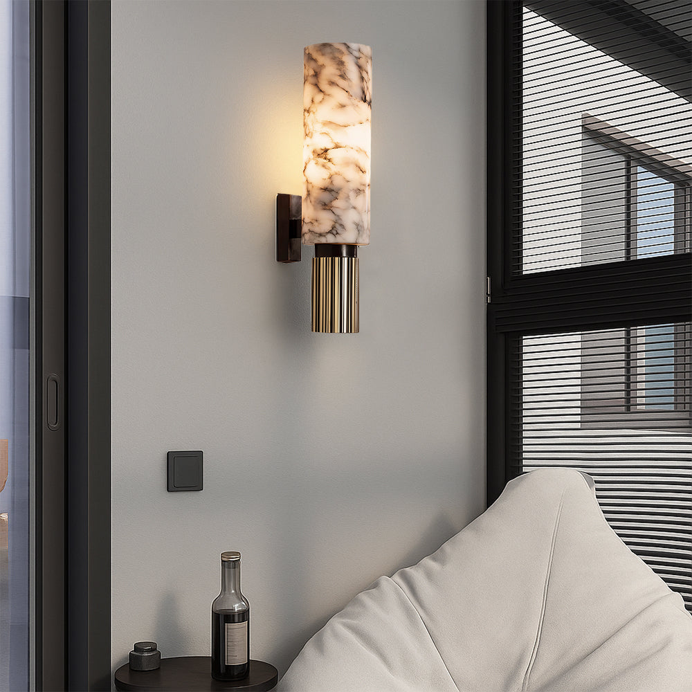 Copper Stone Wall Light – Elegant Marble and Copper Lighting