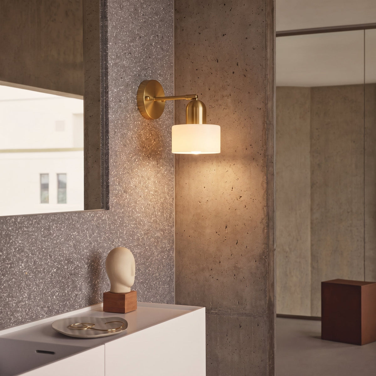 Colored Glass Bauhaus Wall Light – Retro Modern Wall Lighting