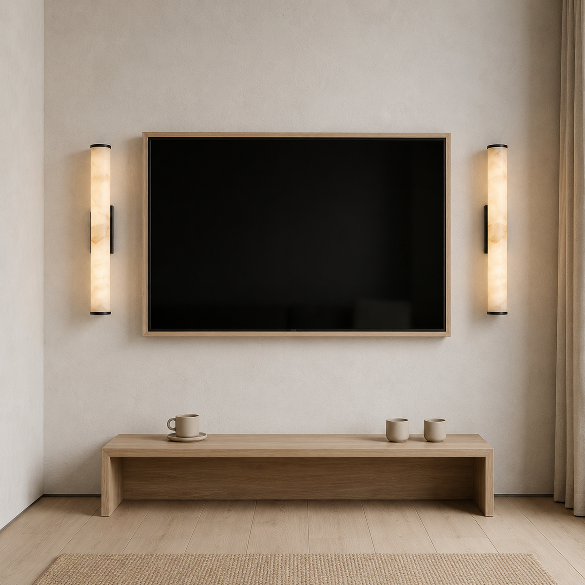 Cylindrical Marble Wall Light – Minimalist LED Lighting
