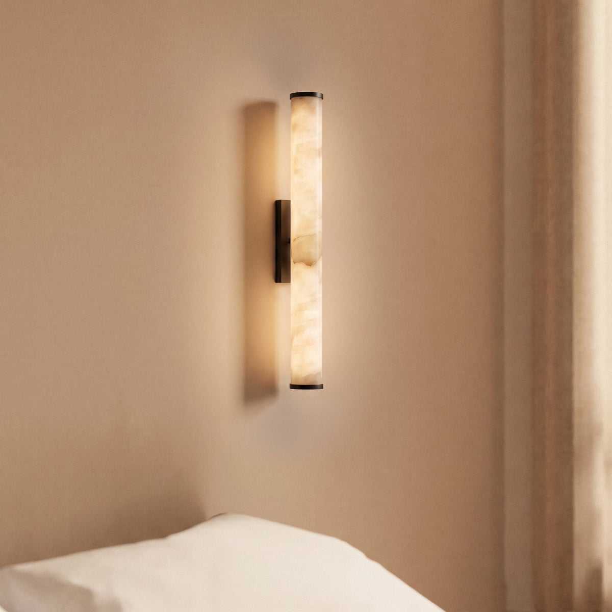 Cylindrical Marble Wall Light – Minimalist LED Lighting