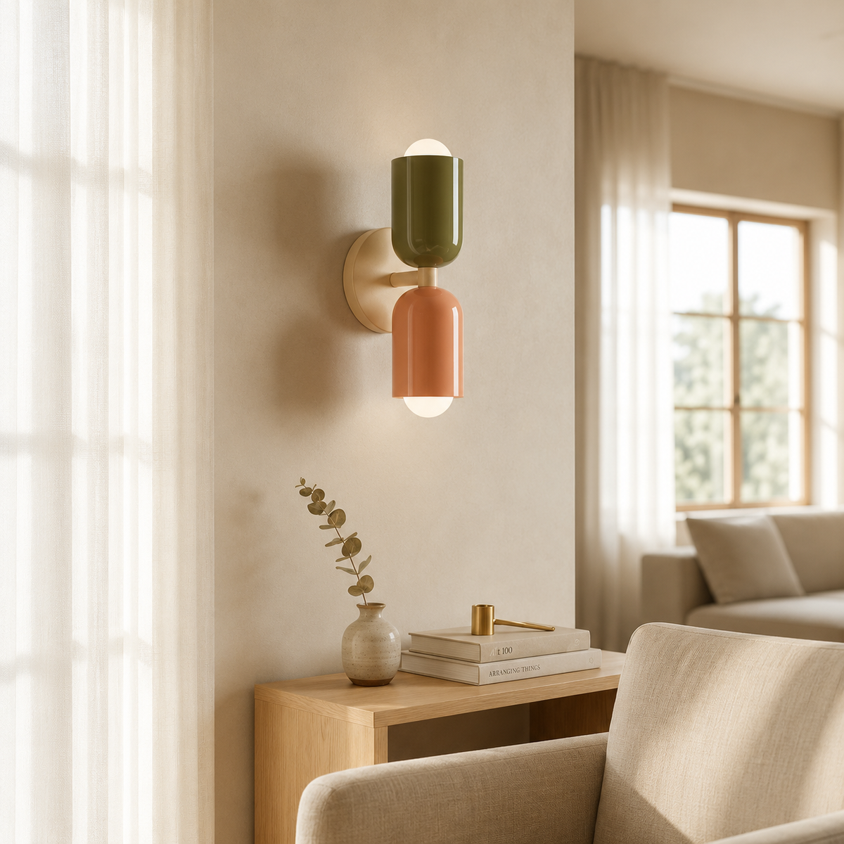 Scandinavian Colorful Wall Light – Dual-Shade Accent Lighting