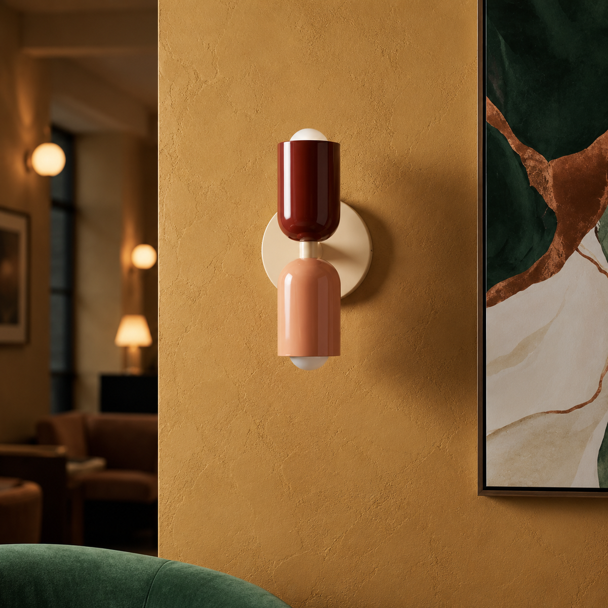 Scandinavian Colorful Wall Light – Dual-Shade Accent Lighting