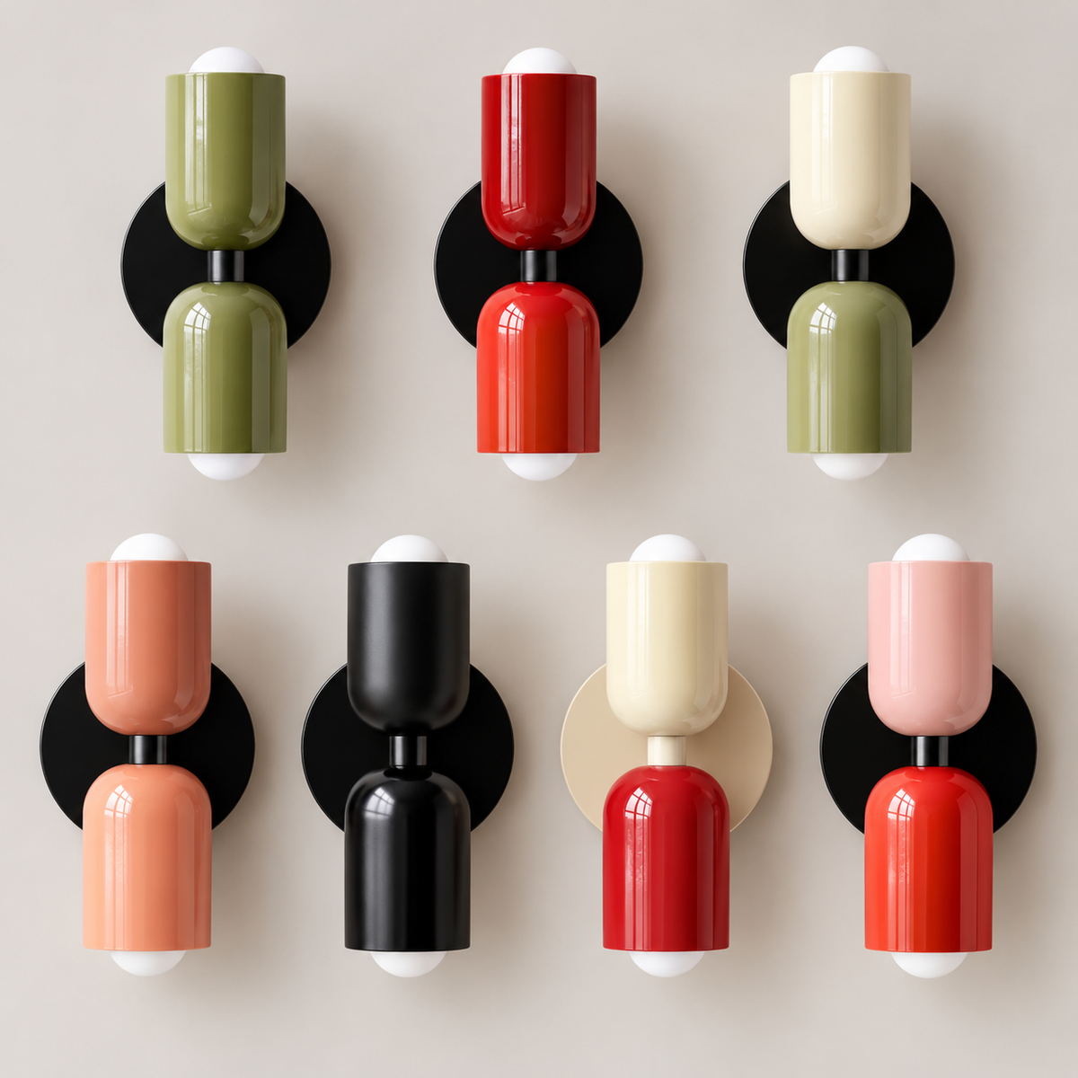 Scandinavian Colorful Wall Light – Dual-Shade Accent Lighting