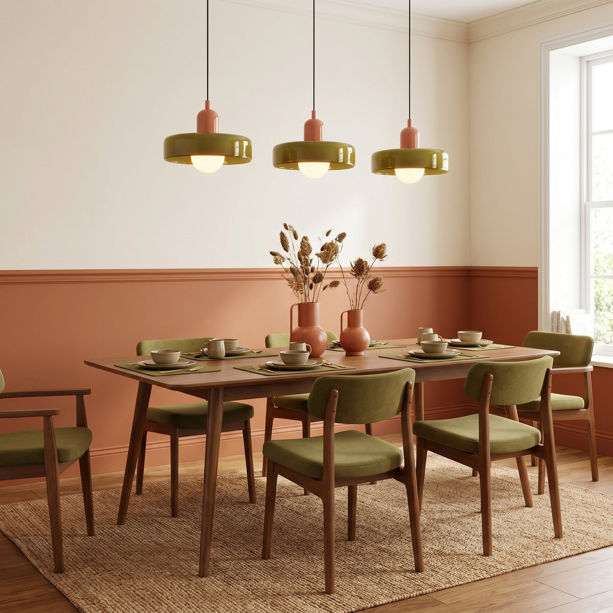 3-Head Bauhaus Colored Glass Pendant Light – Modern Retro Hanging Lighting