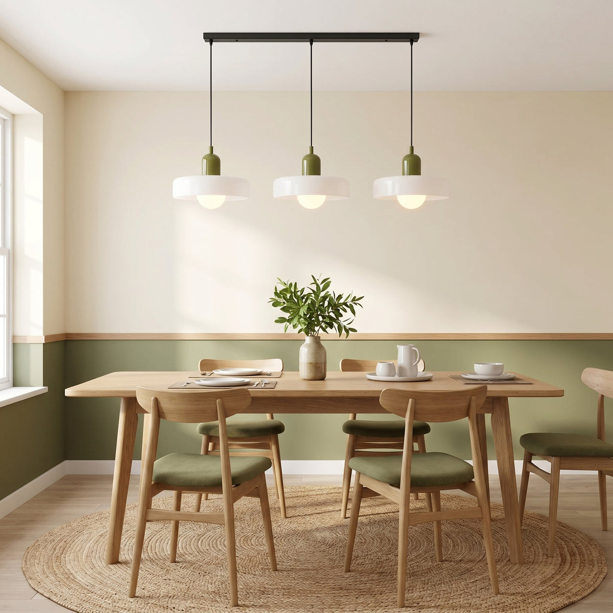 3-Head Bauhaus Colored Glass Pendant Light – Modern Retro Hanging Lighting