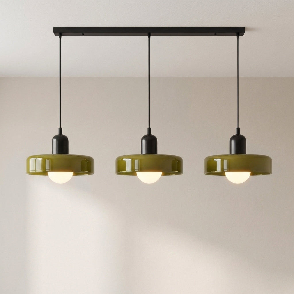 3-Head Bauhaus Colored Glass Pendant Light – Modern Retro Hanging Lighting