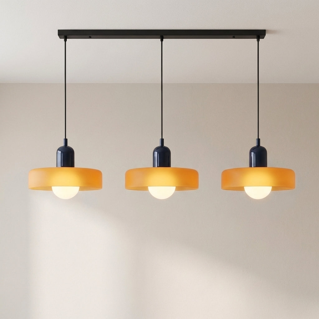 3-Head Bauhaus Colored Glass Pendant Light – Modern Retro Hanging Lighting