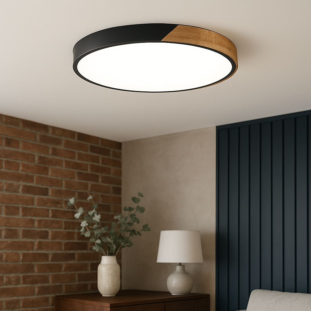 Nordic Wooden Ceiling Light – Modern Scandinavian LED Lighting